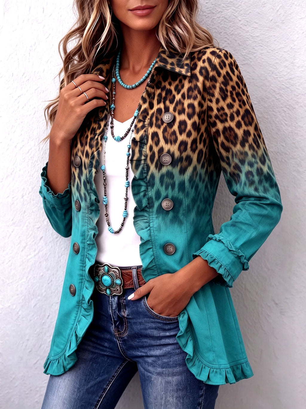 Cassandre | Blazer Gradazione Colore Leone con Volant