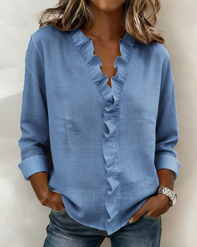 Rosalinda | Camicetta con Scollo a V e Rouches