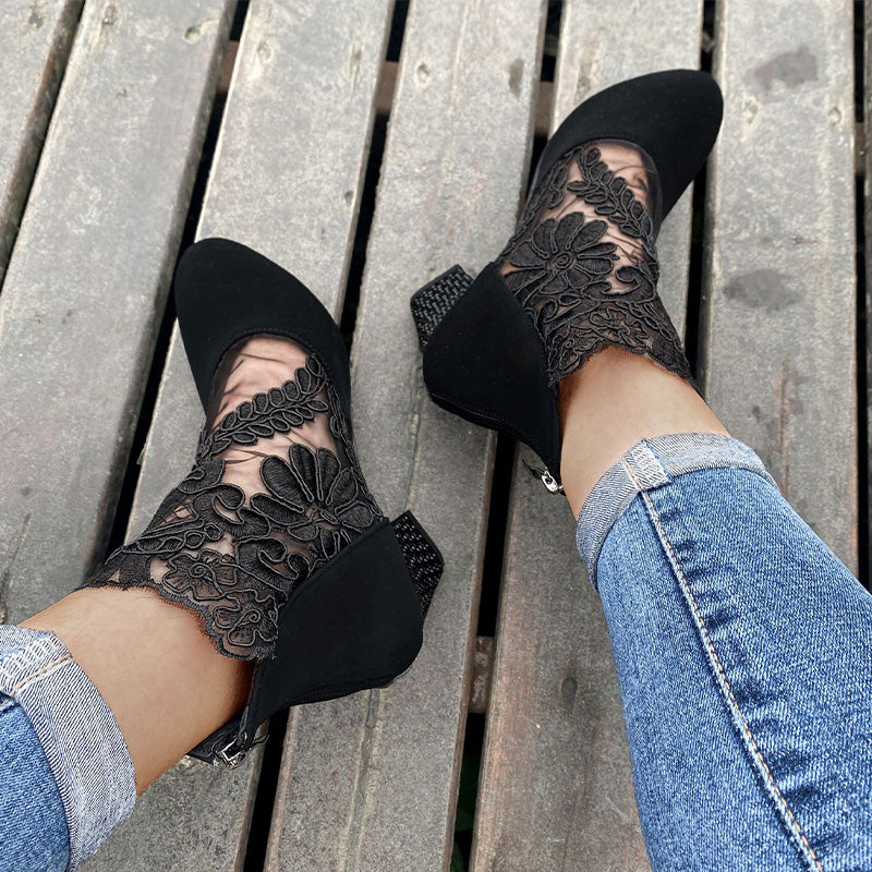 Marise | Bottines tendance avec détails en dentelle