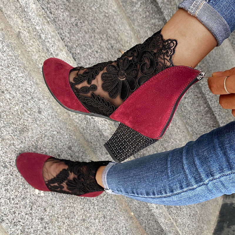 Marise | Bottines tendance avec détails en dentelle