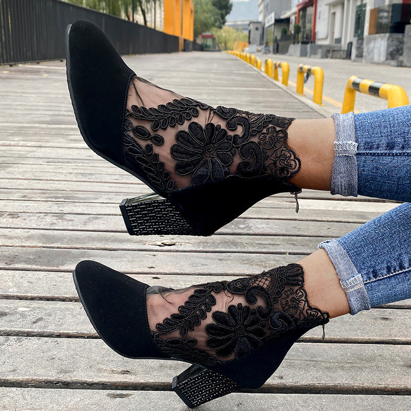 Marise | Bottines tendance avec détails en dentelle