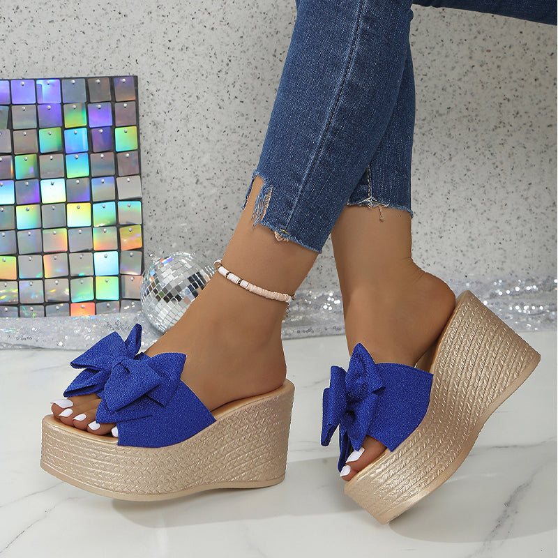 Gianna | Mules à plateforme avec noeud oversize