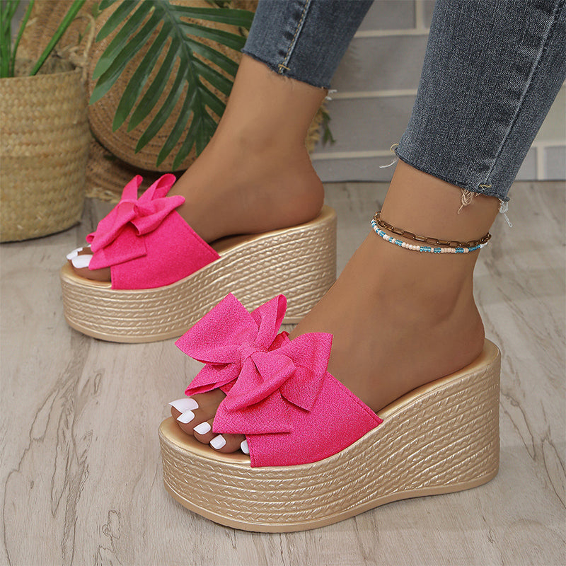 Gianna | Mules à plateforme avec noeud oversize
