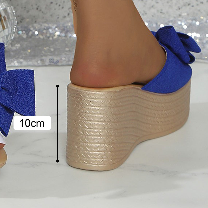 Gianna | Mules à plateforme avec noeud oversize