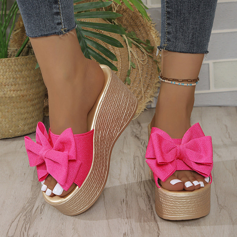 Gianna | Mules à plateforme avec noeud oversize