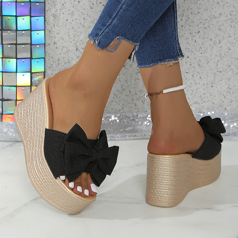 Gianna | Mules à plateforme avec noeud oversize