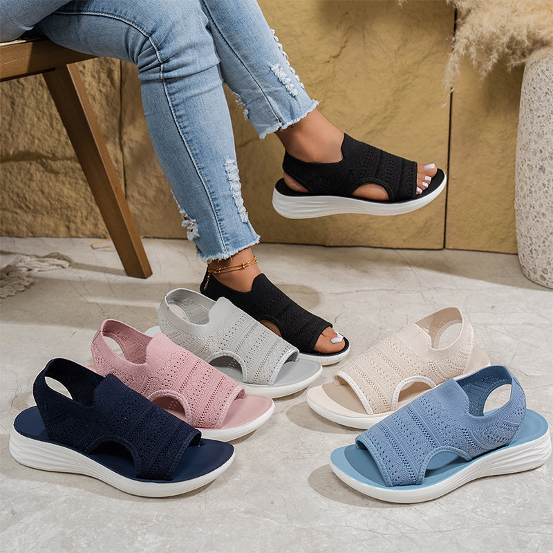 Ornella | Sandali con Plateau in Materiale Traspirante