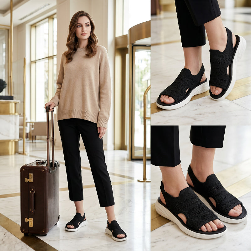 Ornella | Sandali con Plateau in Materiale Traspirante