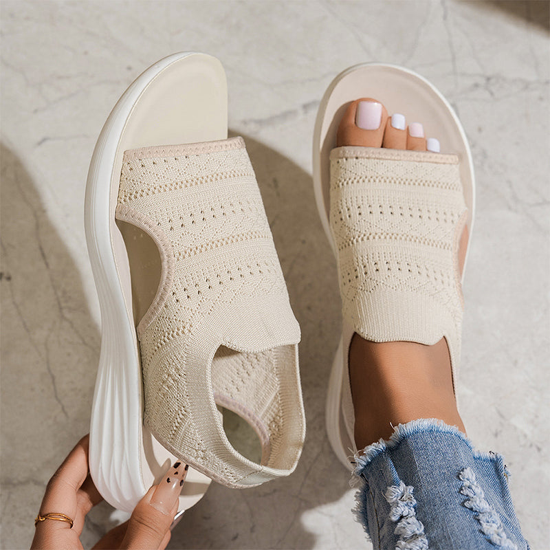 Ornella | Sandali con Plateau in Materiale Traspirante