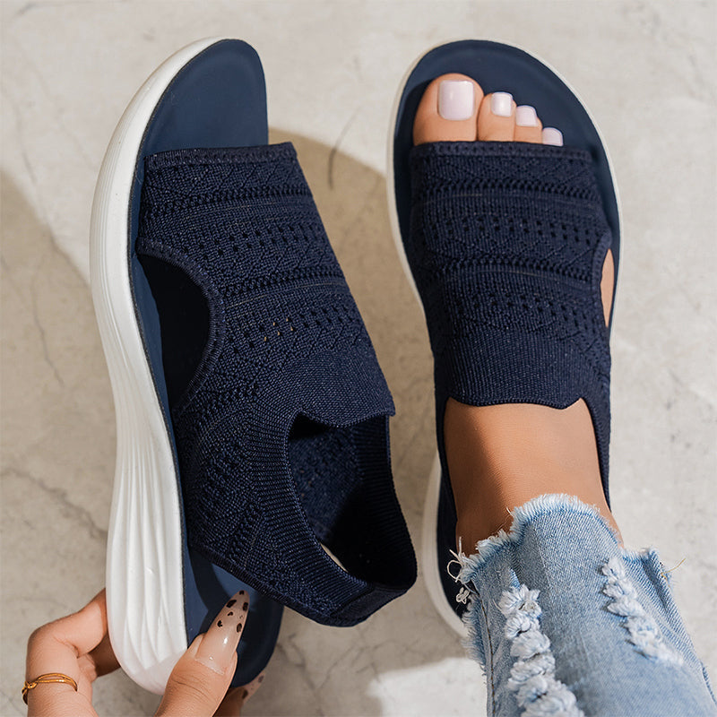 Ornella | Sandali con Plateau in Materiale Traspirante