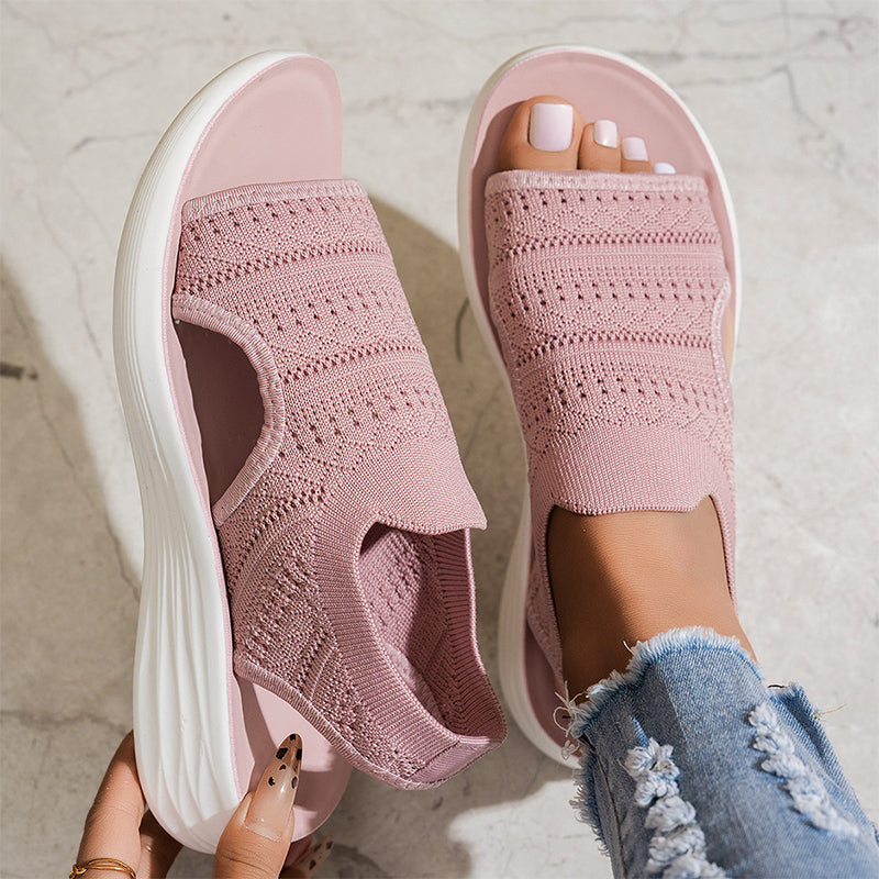 Ornella | Sandali con Plateau in Materiale Traspirante