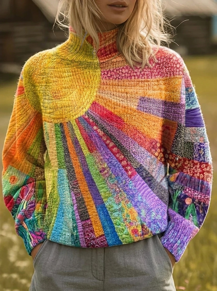 Hattie | Maglione Alto Collo Sunburst
