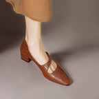 Sabella | Raffinate Pump Mary Jane con Punta Quadrata