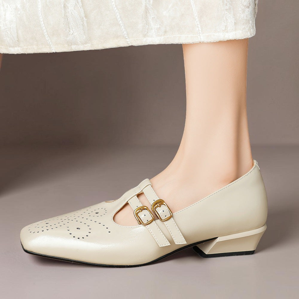 Estella | Décolleté Mary Jane con doppia cinturino e brogue