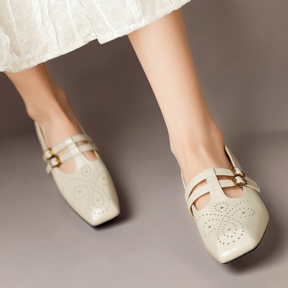 Estella | Décolleté Mary Jane con doppia cinturino e brogue