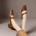 Sabella | Raffinate Pump Mary Jane con Punta Quadrata