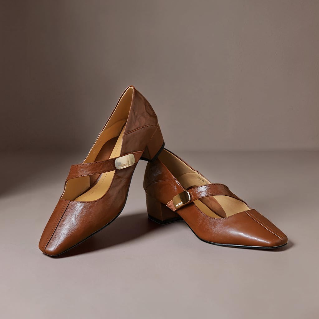 Sabella | Raffinate Pump Mary Jane con Punta Quadrata