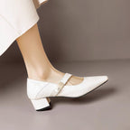 Sabella | Raffinate Pump Mary Jane con Punta Quadrata