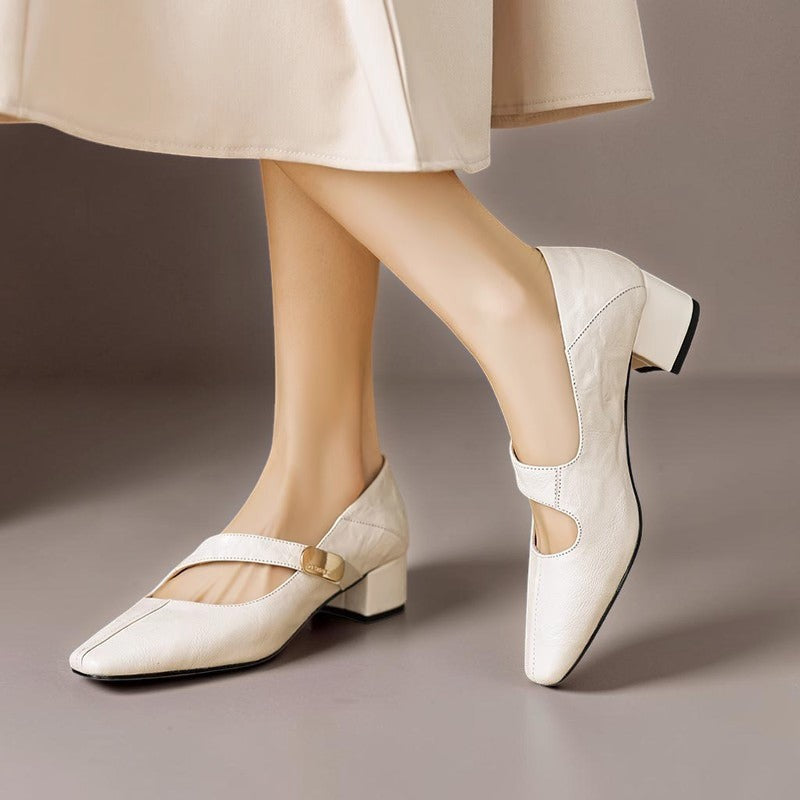 Sabella | Raffinate Pump Mary Jane con Punta Quadrata