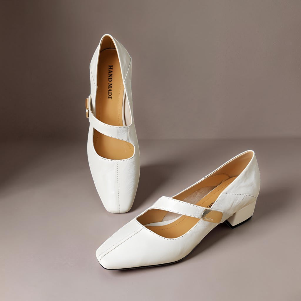 Sabella | Raffinate Pump Mary Jane con Punta Quadrata