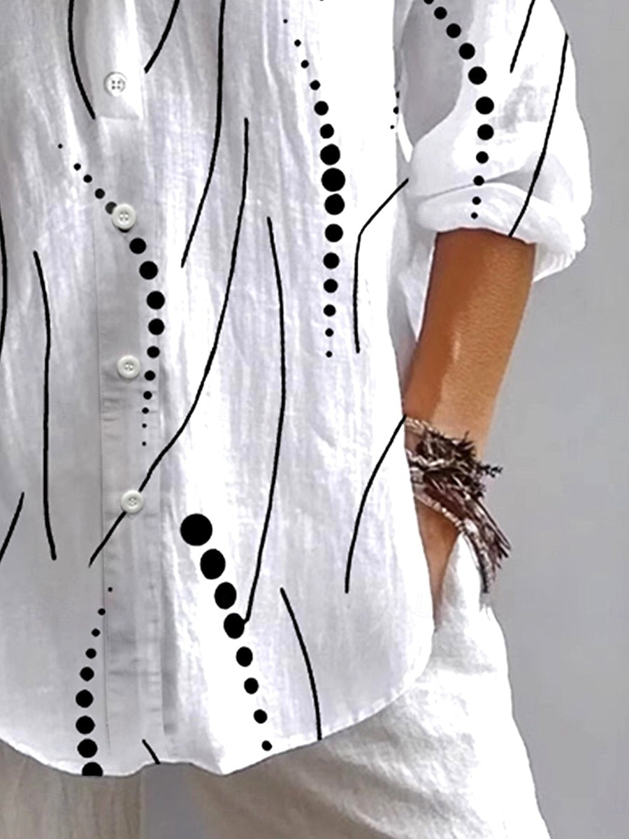 Flavia | Camicia Comoda con Stampa Artistica